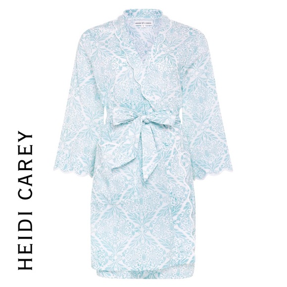 Heidi Carey Ice Blue Filigree Short Classic Robe - Picture 1 of 12